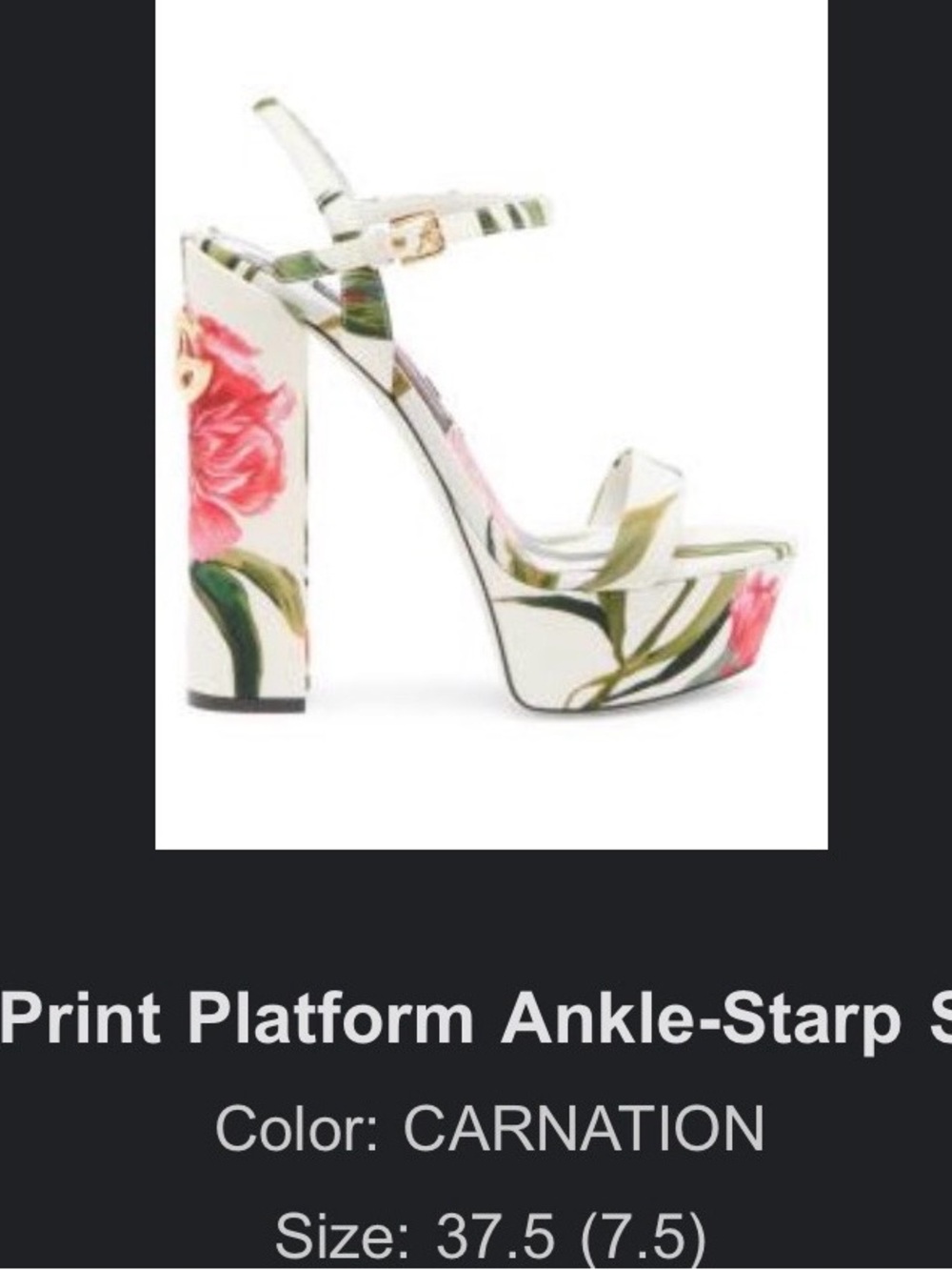 Dolce & Gabbana White Floral Platform Ankle-Strap Sandal - Picture 10 of 16